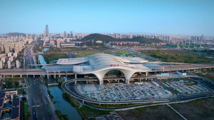 台州 椒江 火车站 台州站 大景 航拍