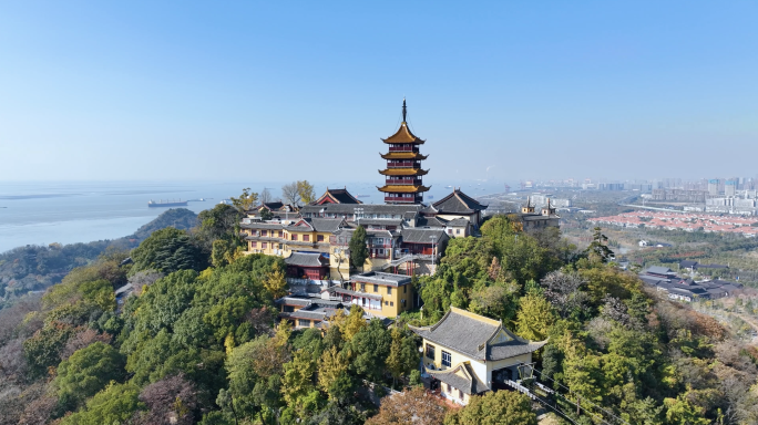 南通狼山禅寺剑山军山长江滨江公园风景区