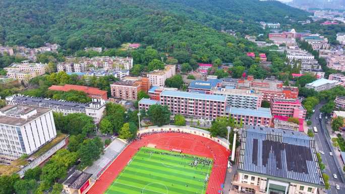 湖南大学学校校园风景航拍长沙岳麓区城市地