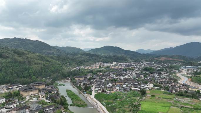 福建土楼南靖景区福建土楼云水谣景区航拍