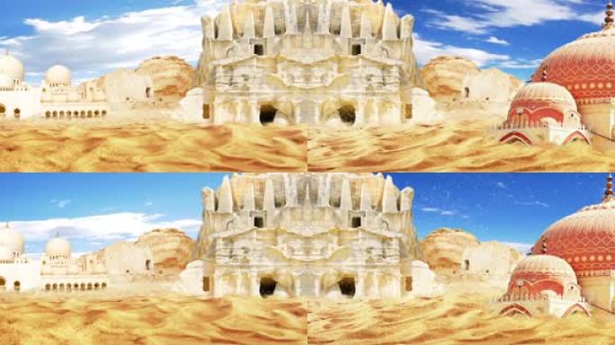 【原创】舞台投影西域皇宫宫殿沙漠背景素材