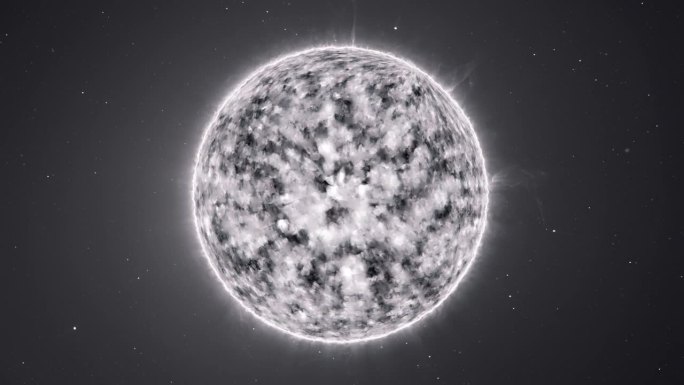 在外层空间的恒星背景下，白矮星发出的天体的光芒。