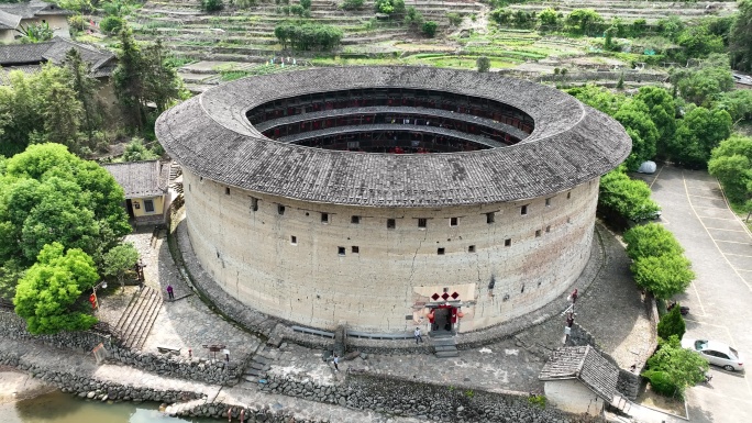 福建土楼南靖景区福建土楼云水谣景区航拍