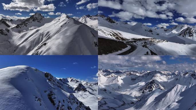 4K航拍新疆独库公路雪山