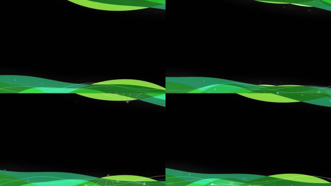绿色简约科技感抽象波浪粒子边框遮罩