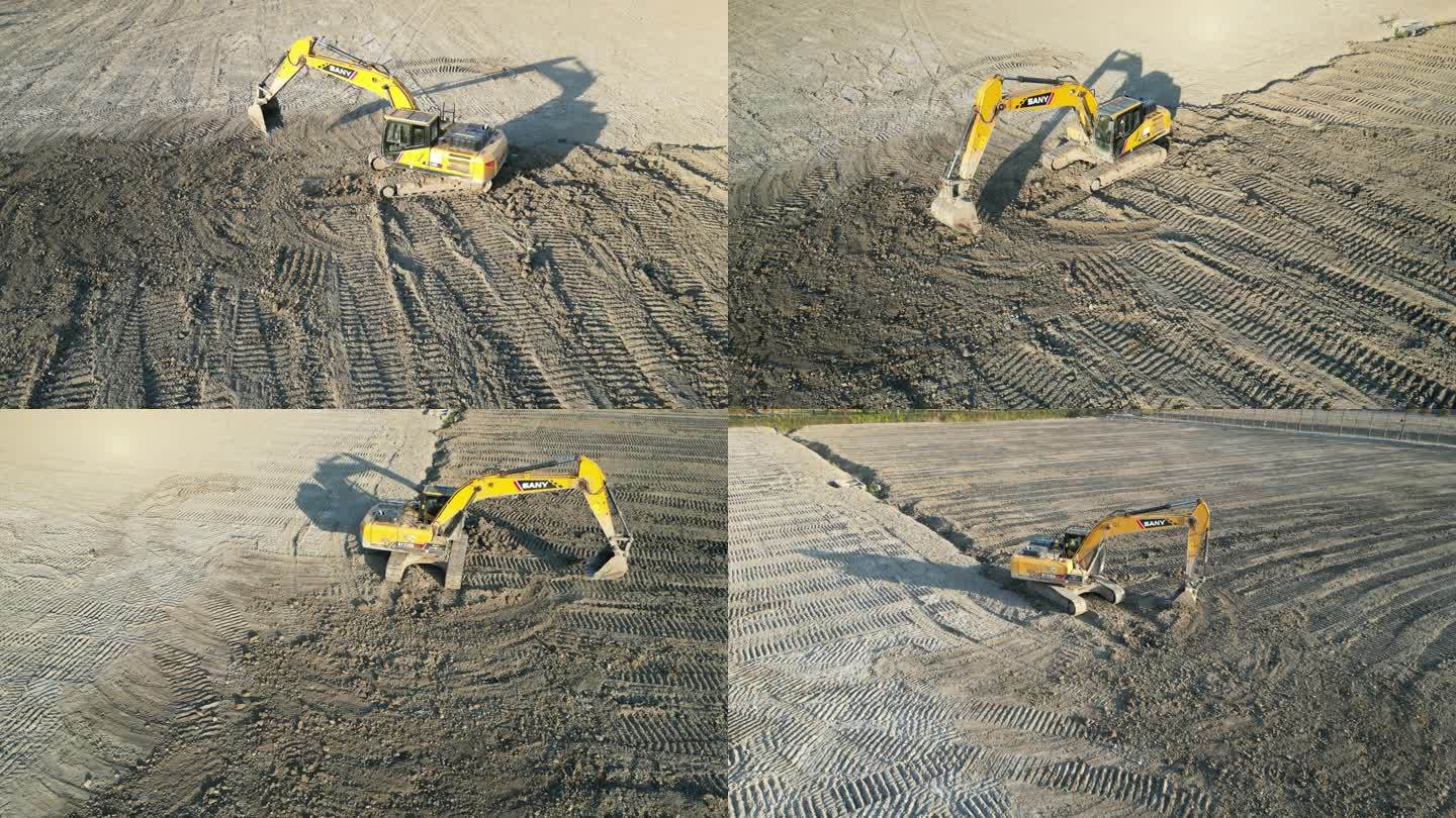 挖掘机 机械 土地