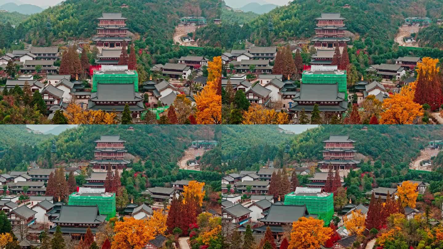 航拍杭州径山寺