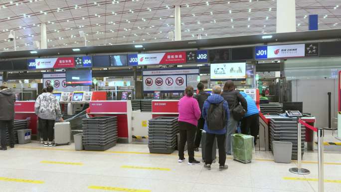 北京首都机场T3，安检，拖运，登机，飞机