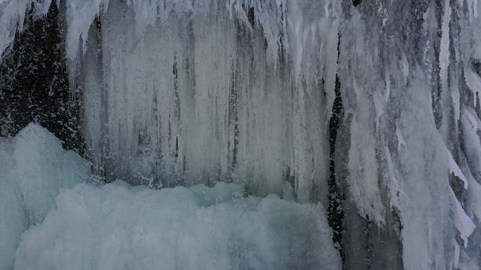 ⚝4K航拍⚝东北冰瀑水帘洞雪景天然冰葡萄
