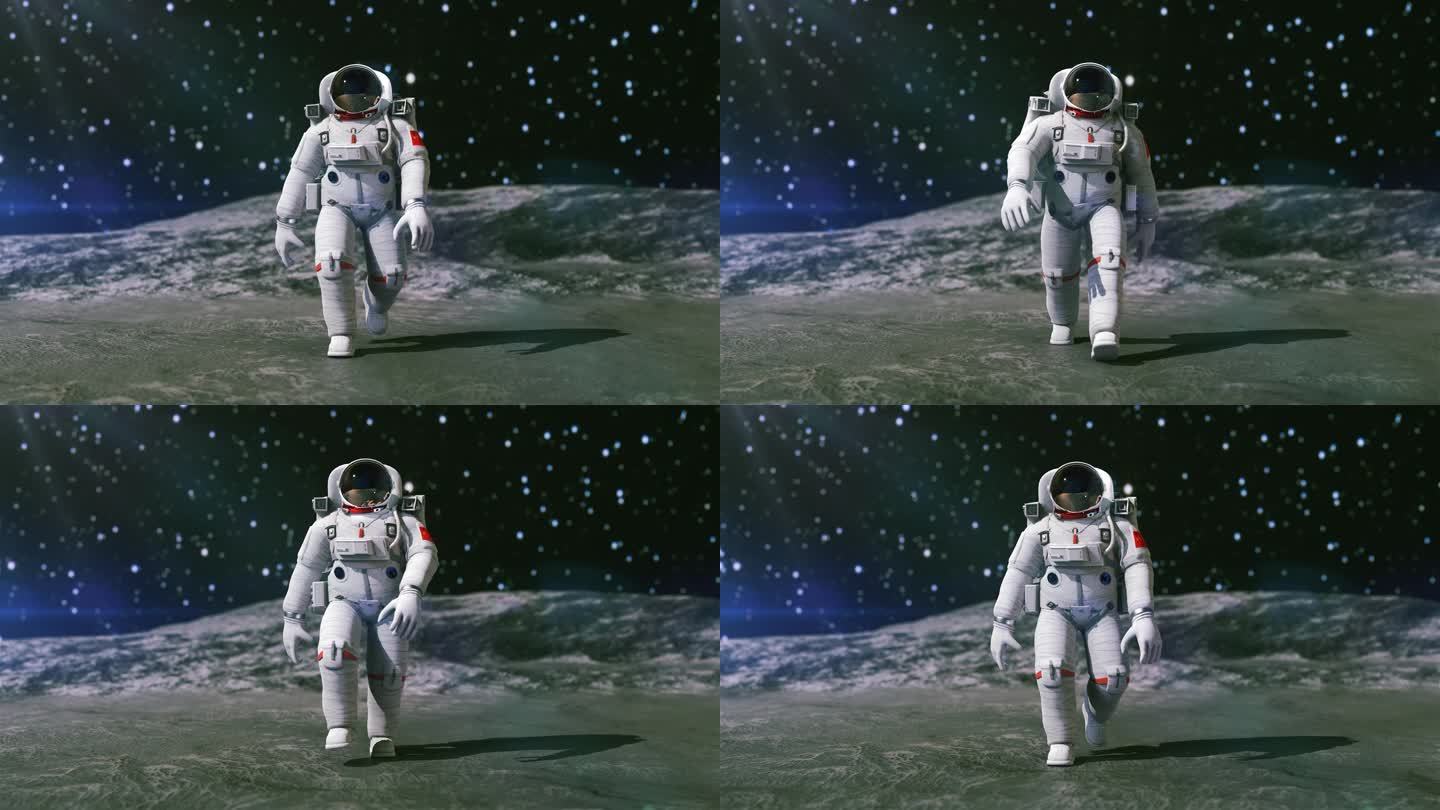 宇航员太空月球行走视频素材
