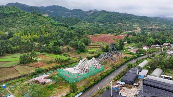 什邡市蓥华山山门航拍素材