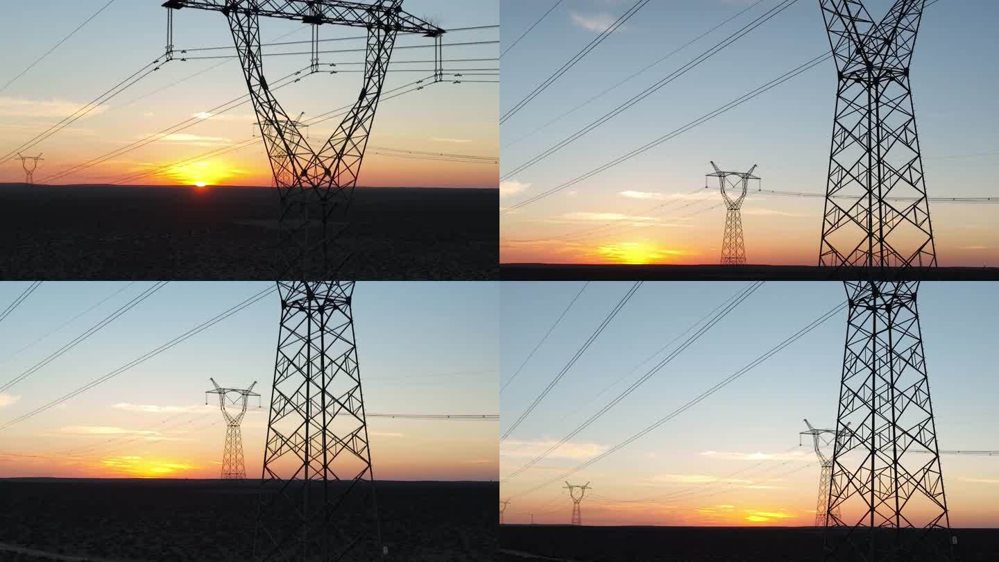 夕阳电塔