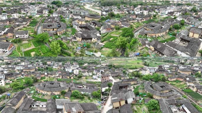 福建土楼南靖景区福建土楼云水谣景区航拍