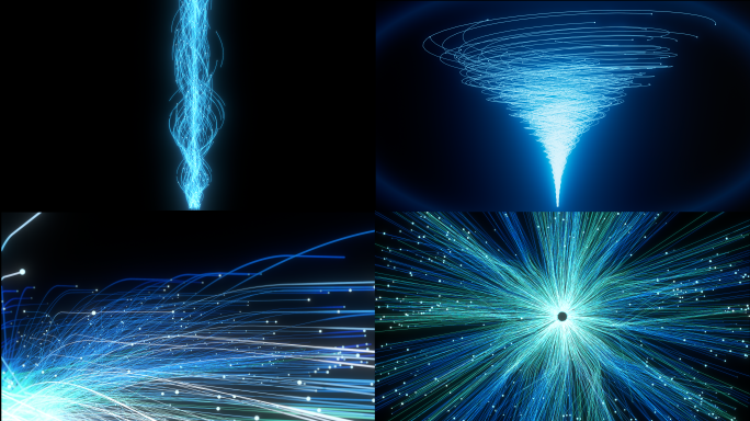 4K螺旋绽放粒子唯美粒子线条