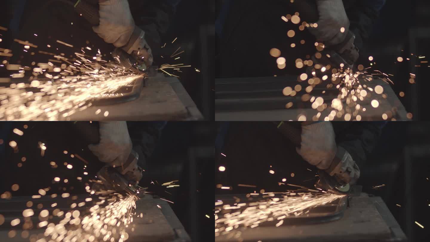 生产家具工厂钢铁切割火花