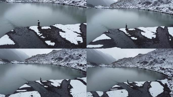 云南雨崩村冰湖