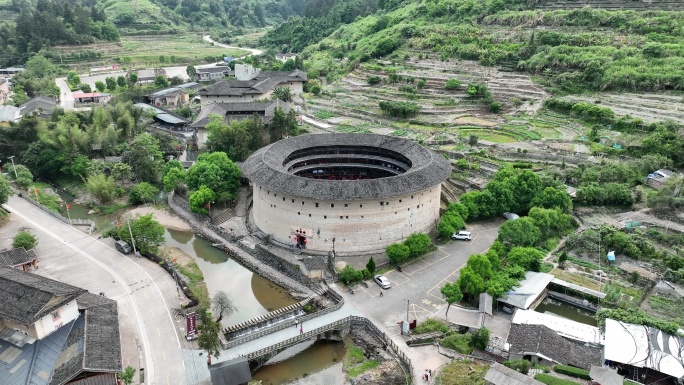 福建土楼南靖景区福建土楼云水谣景区航拍