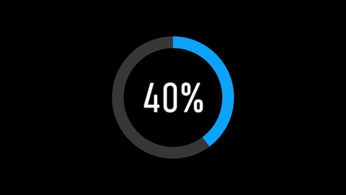 科学未来装载环。加载传输下载动画0-100%的蓝色科学效果。浅蓝色加载未来的圆圈环球条动画在黑屏上。