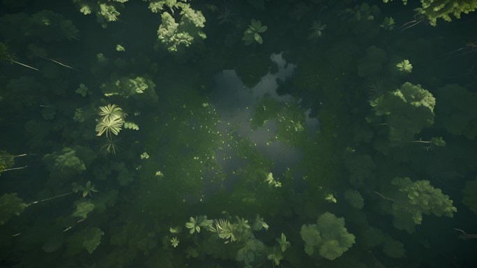 丛林热带航拍俯拍迷雾森林