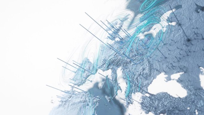 数据模式出现在欧洲-浅蓝色-分析全球数据流，业务，技术