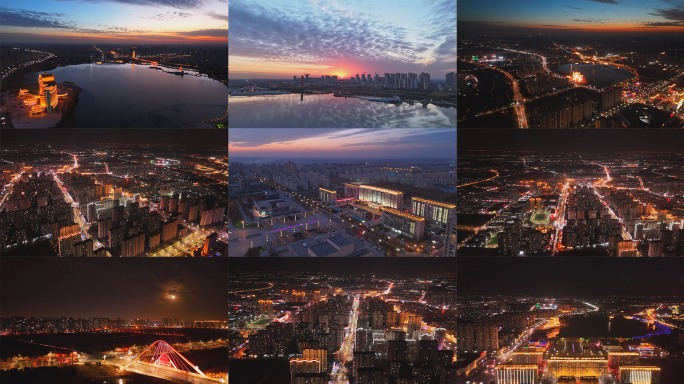 丰南区 夜景航拍延时