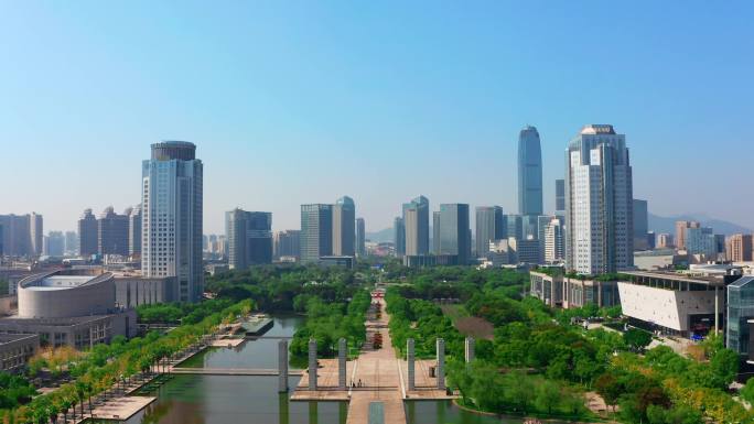 台州 椒江 市民广场大景 中轴线