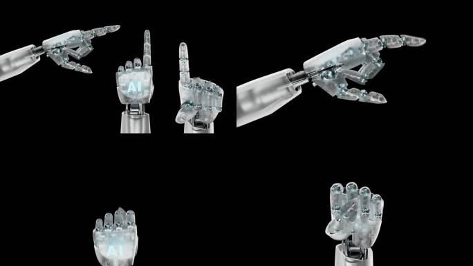 4K机械手三维动画视频透明通道素材