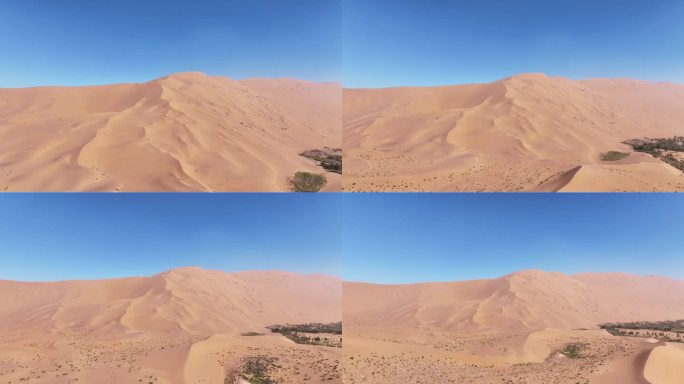航拍内蒙古阿拉善一望无垠巴丹吉林沙漠沙丘