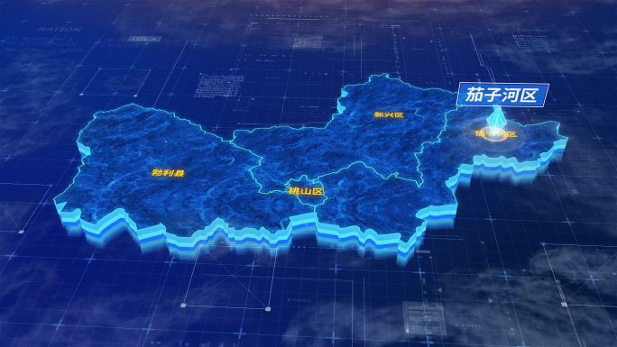 七台河市茄子河区蓝色三维科技区位地图