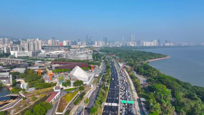 4K航拍深圳滨河大道