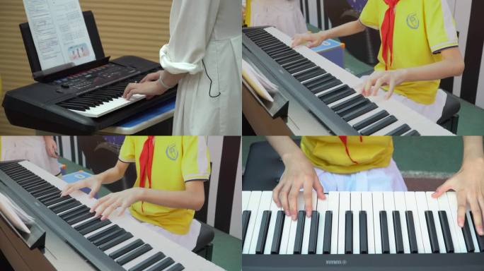 音乐课老师弹钢琴4k素材合集