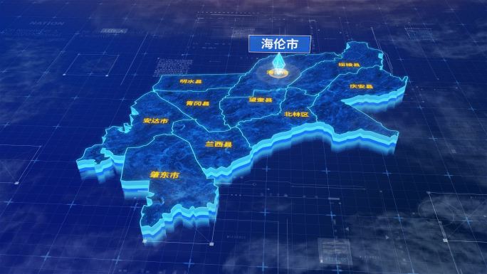 绥化市海伦市蓝色三维科技区位地图