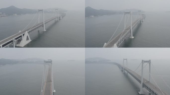 雾霾下的大连跨海大桥