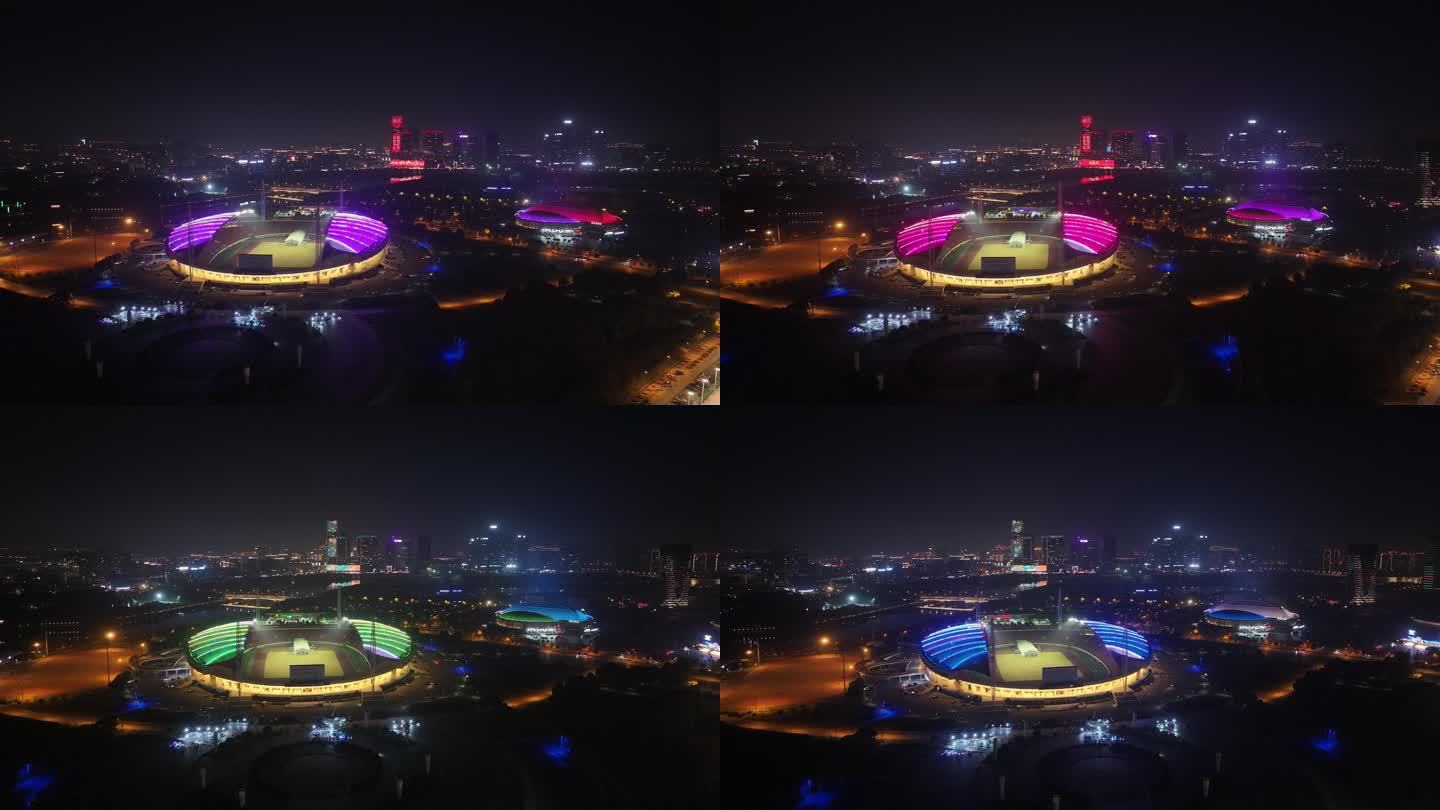义乌城市夜景航拍