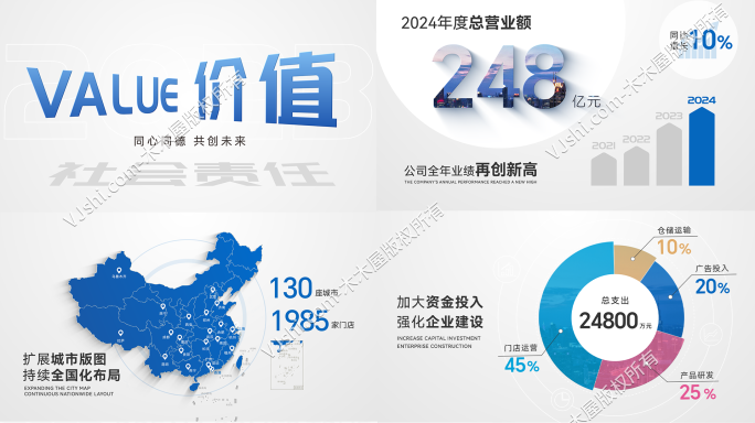企业年报业绩汇报数据展示