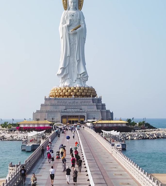 三亚南海观音竖屏延时摄影南海海上观音