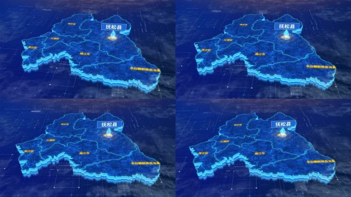 白山市抚松县蓝色三维科技区位地图