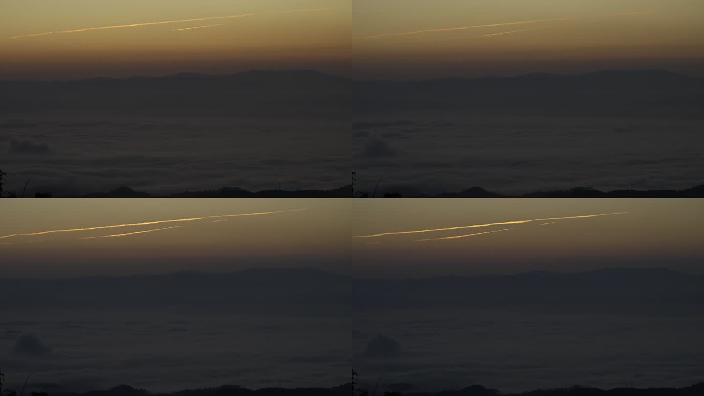 日出之前的山区云海朝霞延时画面
