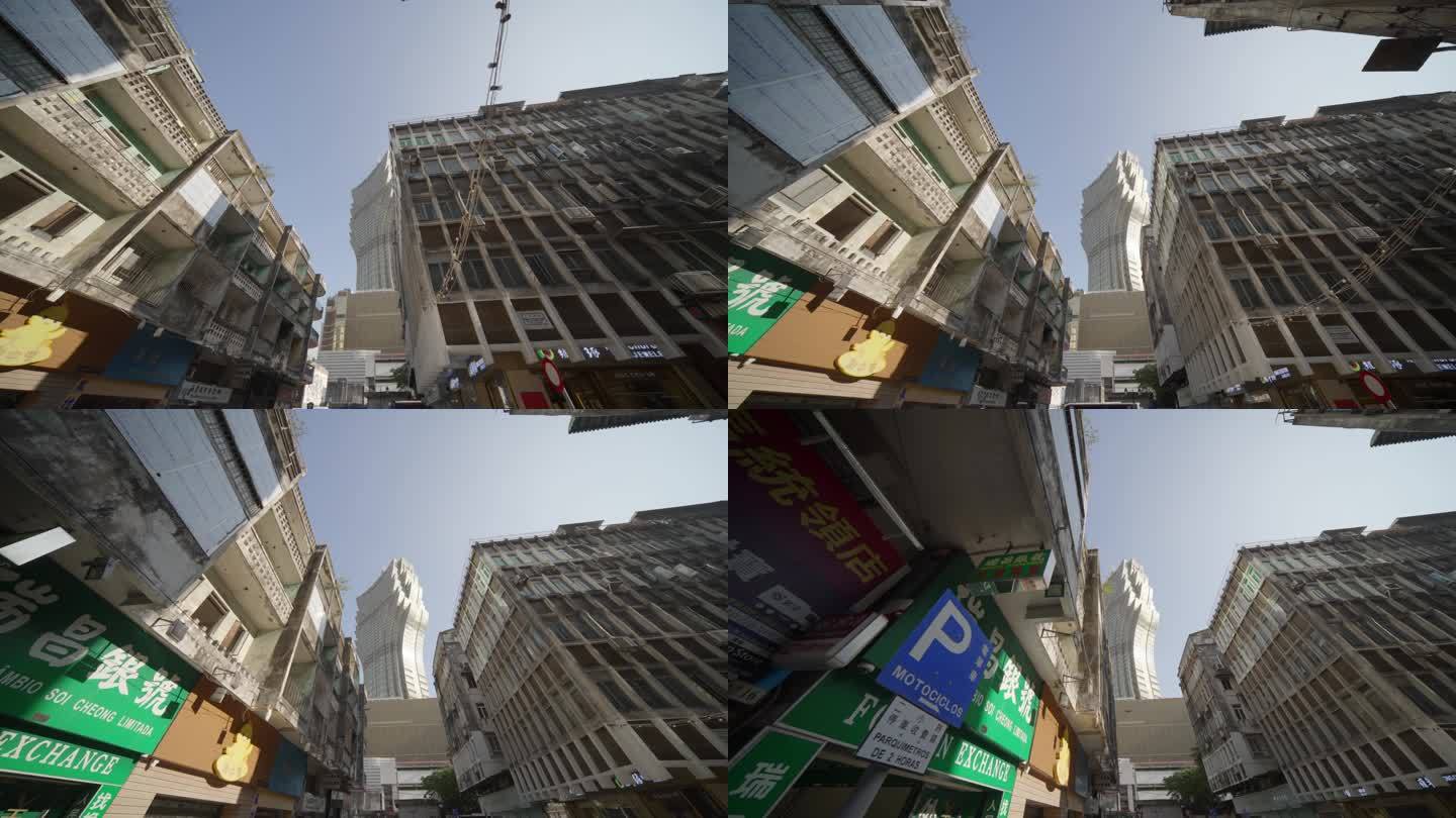 澳门城市风光人文运动空镜头4k