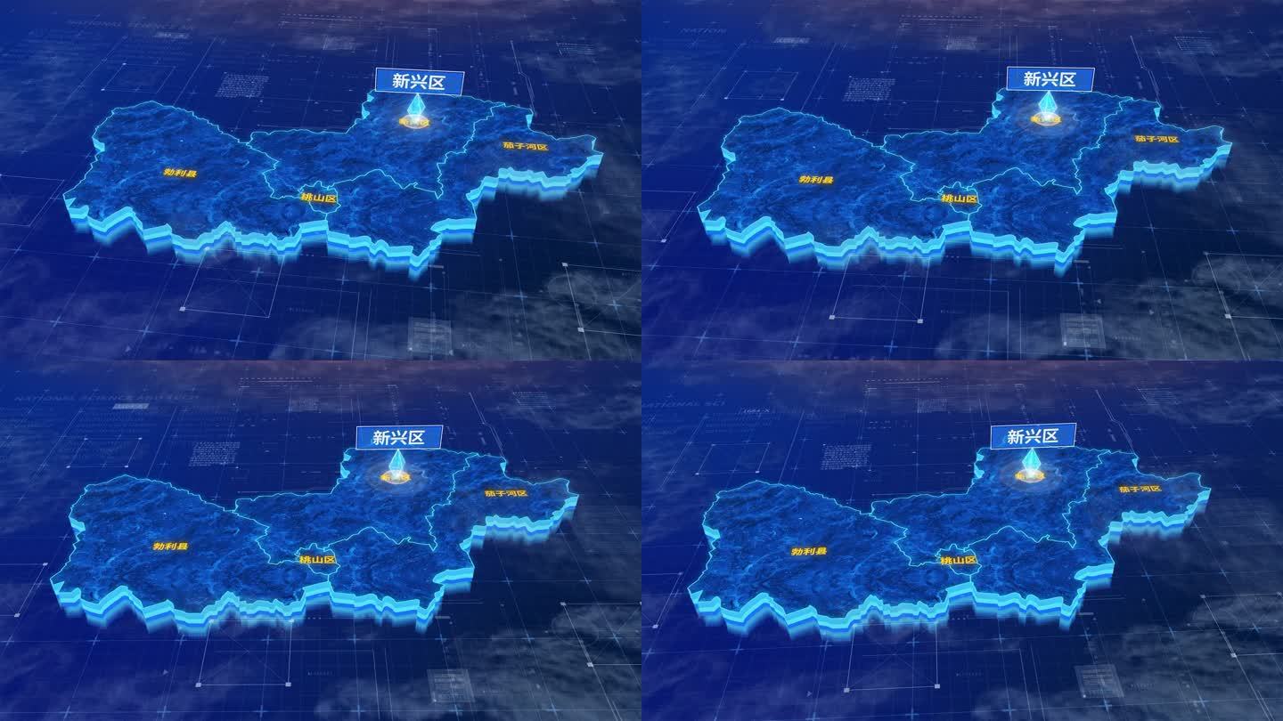 七台河市新兴区蓝色三维科技区位地图