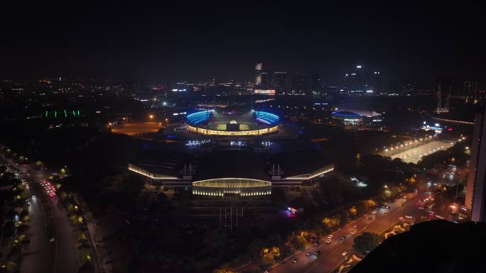 义乌城市夜景航拍