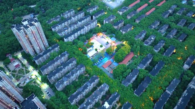 湖北武汉华中科技大学航拍校园风景风光美景