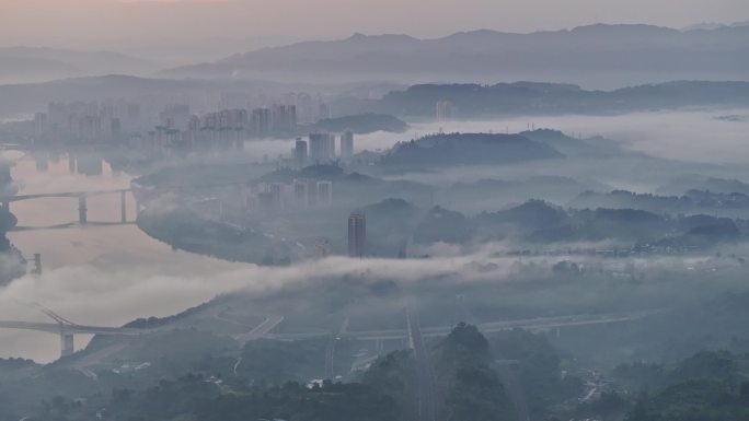 重庆合川龙游寺云海航拍