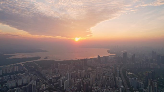 深圳福田日落晚霞