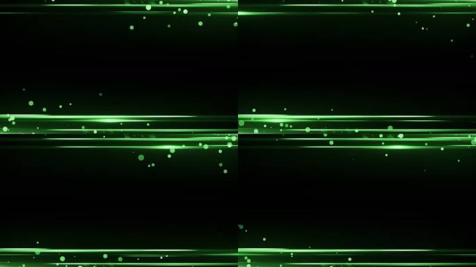 4K绿色线条粒子边框通道循环视频遮罩