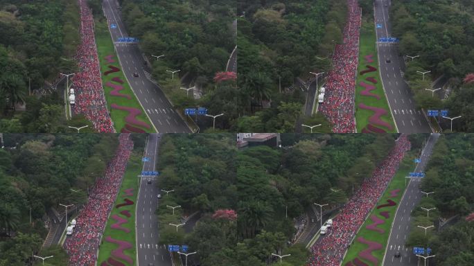 2023年深圳马拉松航拍4k