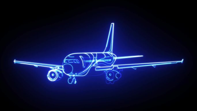 飞机描边轮廓线发光