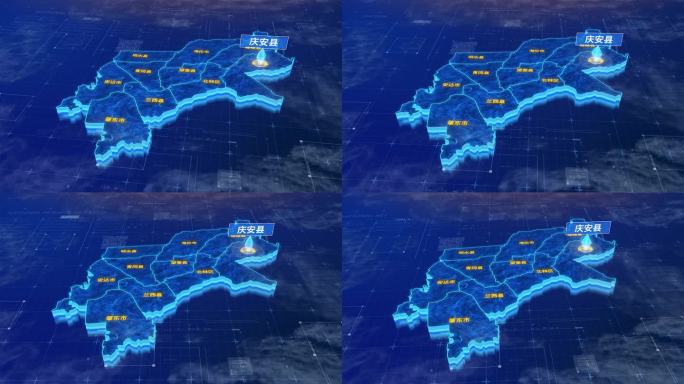 绥化市庆安县蓝色三维科技区位地图