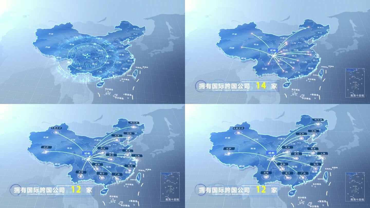 成都中国地图业务辐射范围科技线条企业产业