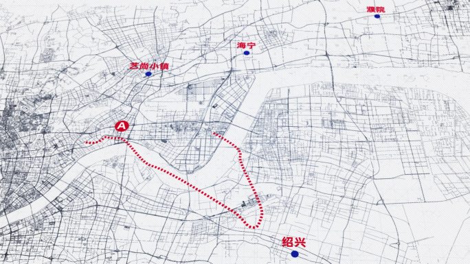 杭州城市地图线路 简约地图